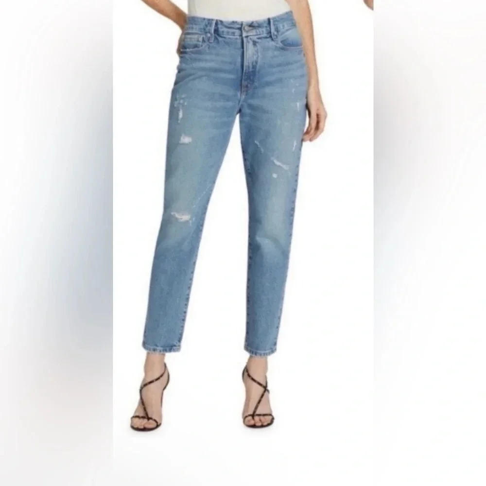✨👖 Good American Good‎ Classic Jeans Medium Wash Distressed Size 25 NWT 👖✨